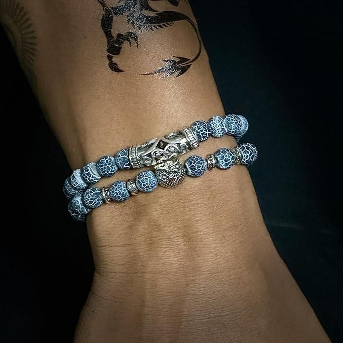Natural Stone Owl Bracelet