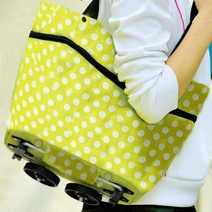 Folding Shopping Bag with Wheels Foldable Shopping Cart Reusable Shopping Bag