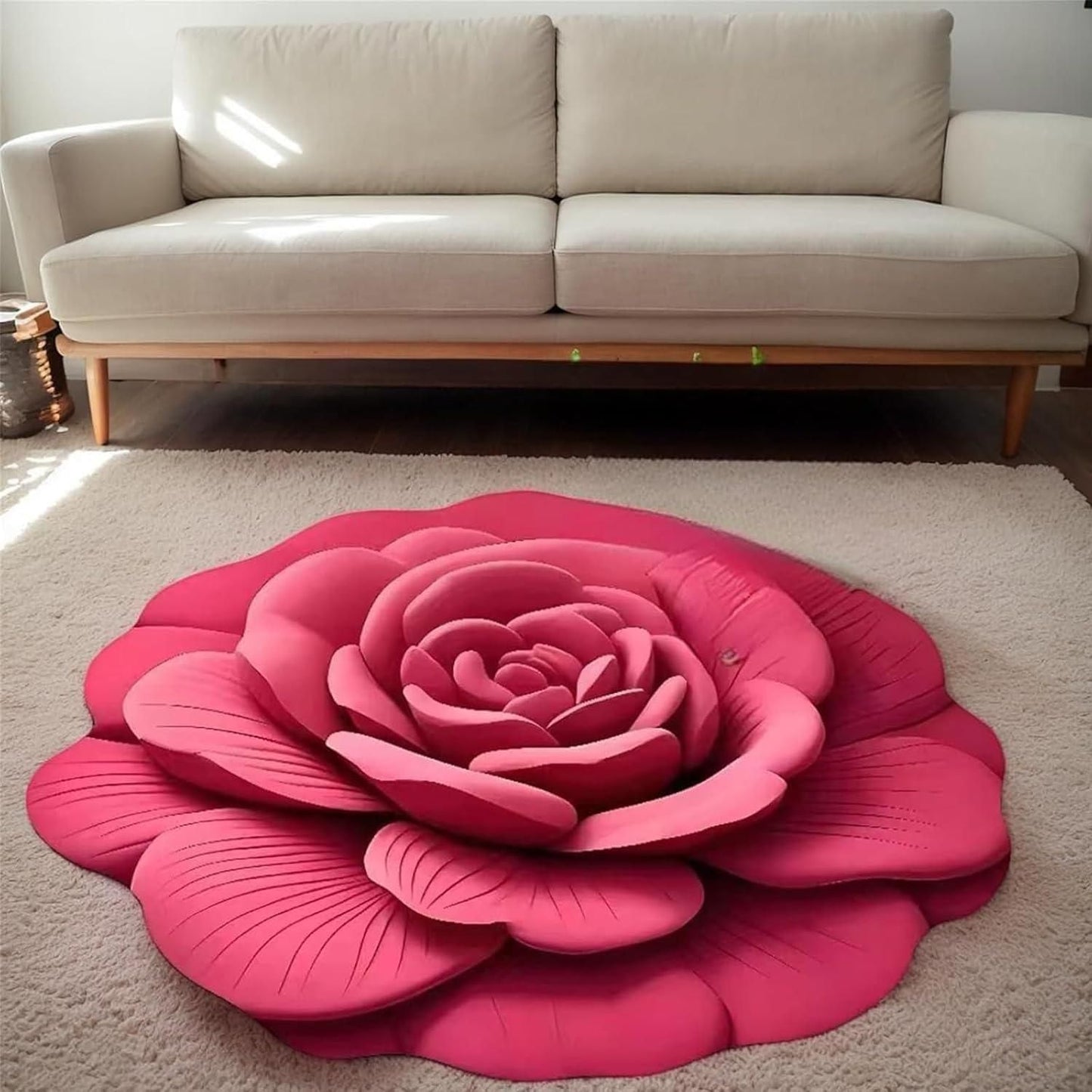 3D Flower Design Floor Mat, Quick Dry Non Slip (Pack of 2)