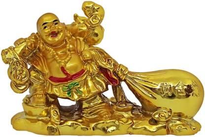 Feng Shui Lucky Laughing Buddha Pulling Big Potli Showpiece