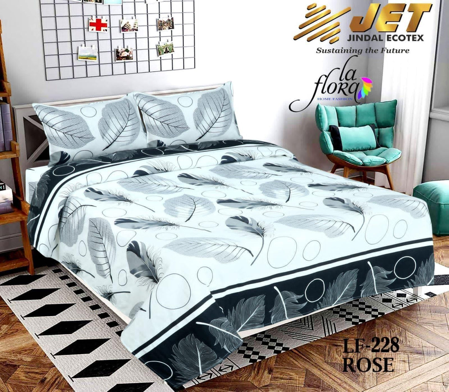 1 Double Bedsheet with 2 Pillow Covers