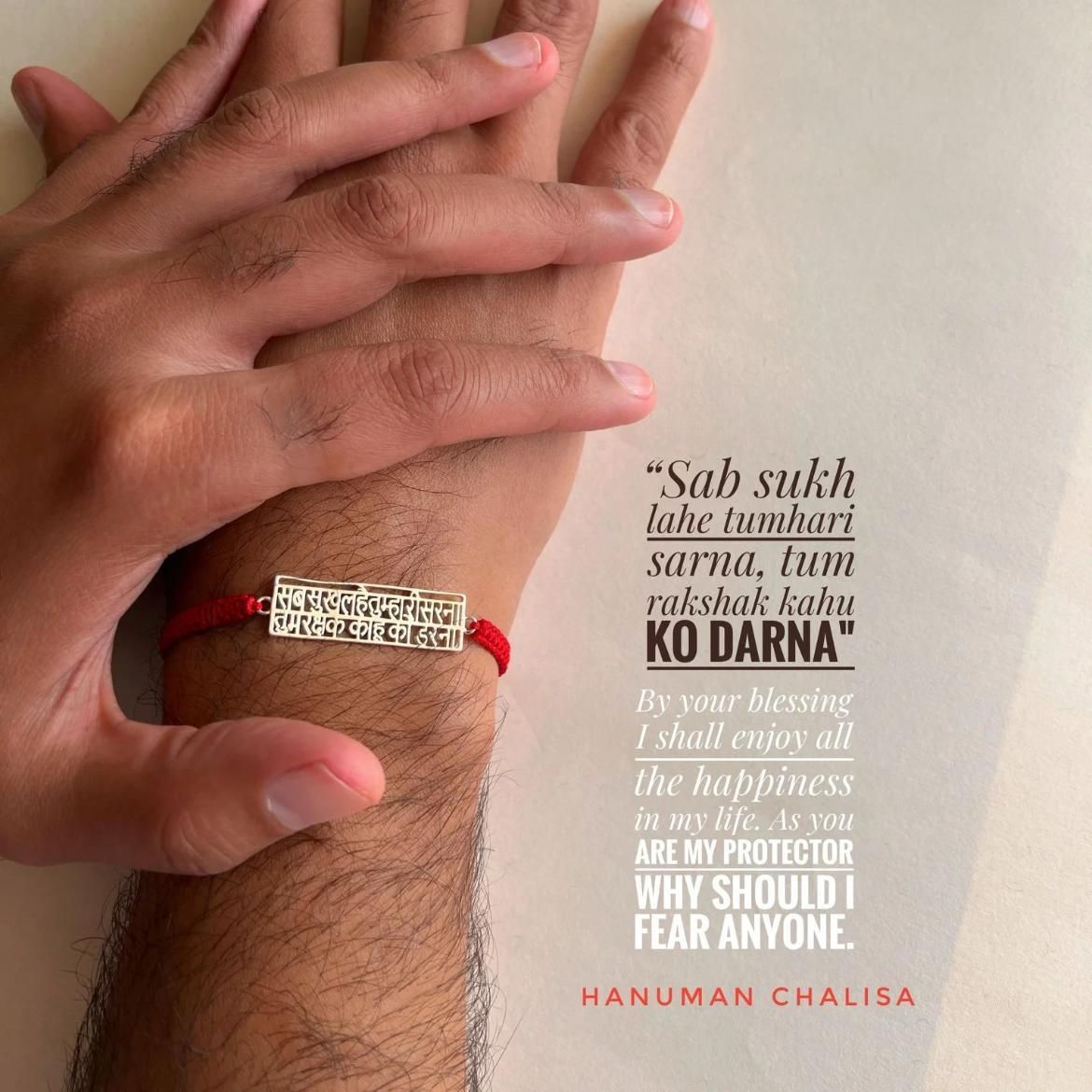 Hanuman Chalisa Protection Silver Plated Bracelet