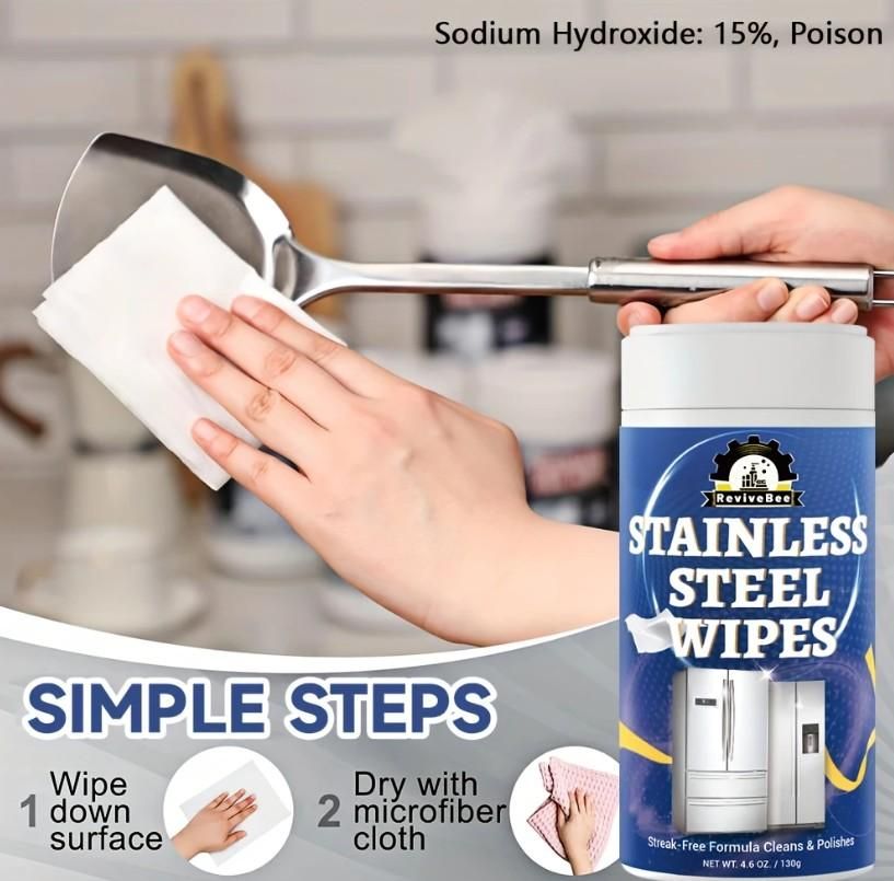 Stainless Steel Cleaning Wipes 130gm