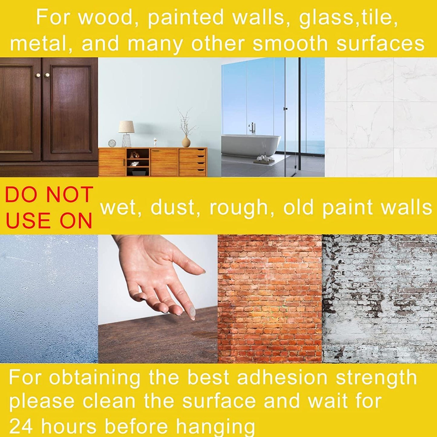 Wall Hooks, Adhesive Wall Screws Hanging Nails, No-Drilling Waterproof Screw Free Stickers for Hanging, Heavy-Duty Adhesive Wall Mount Screw Hooks for Kitchen Bathroom Bedroom Living Room 12 Pcs